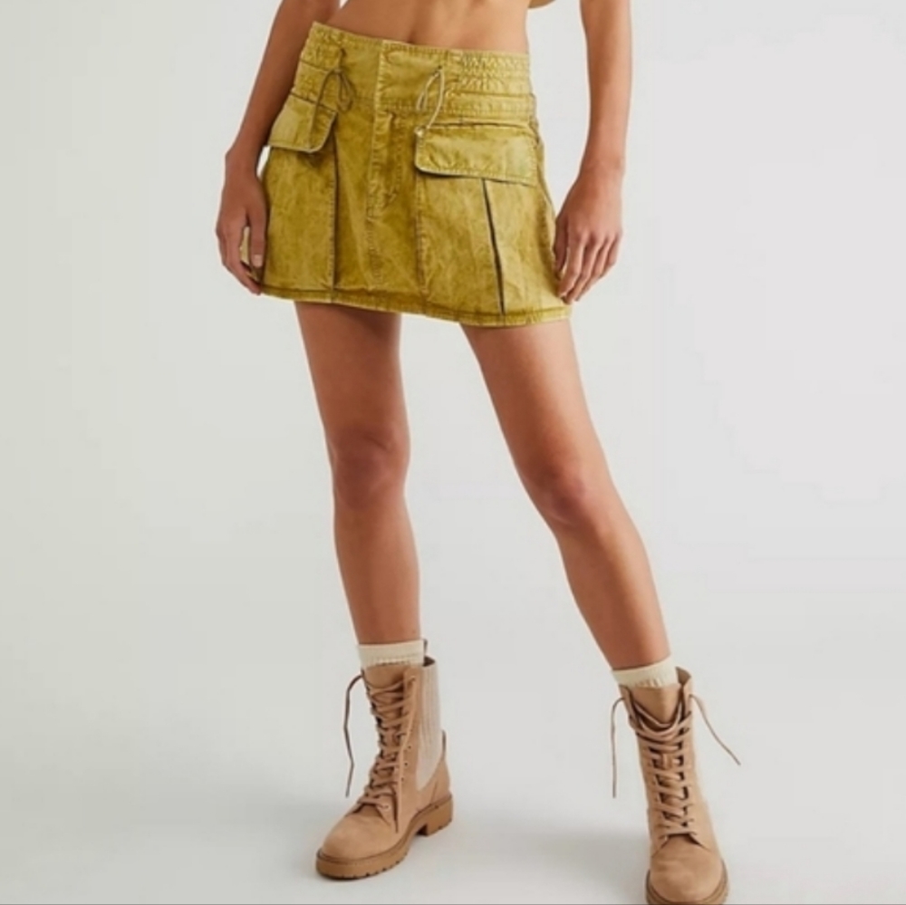NWOT- Free People Cargo Mini Skirt